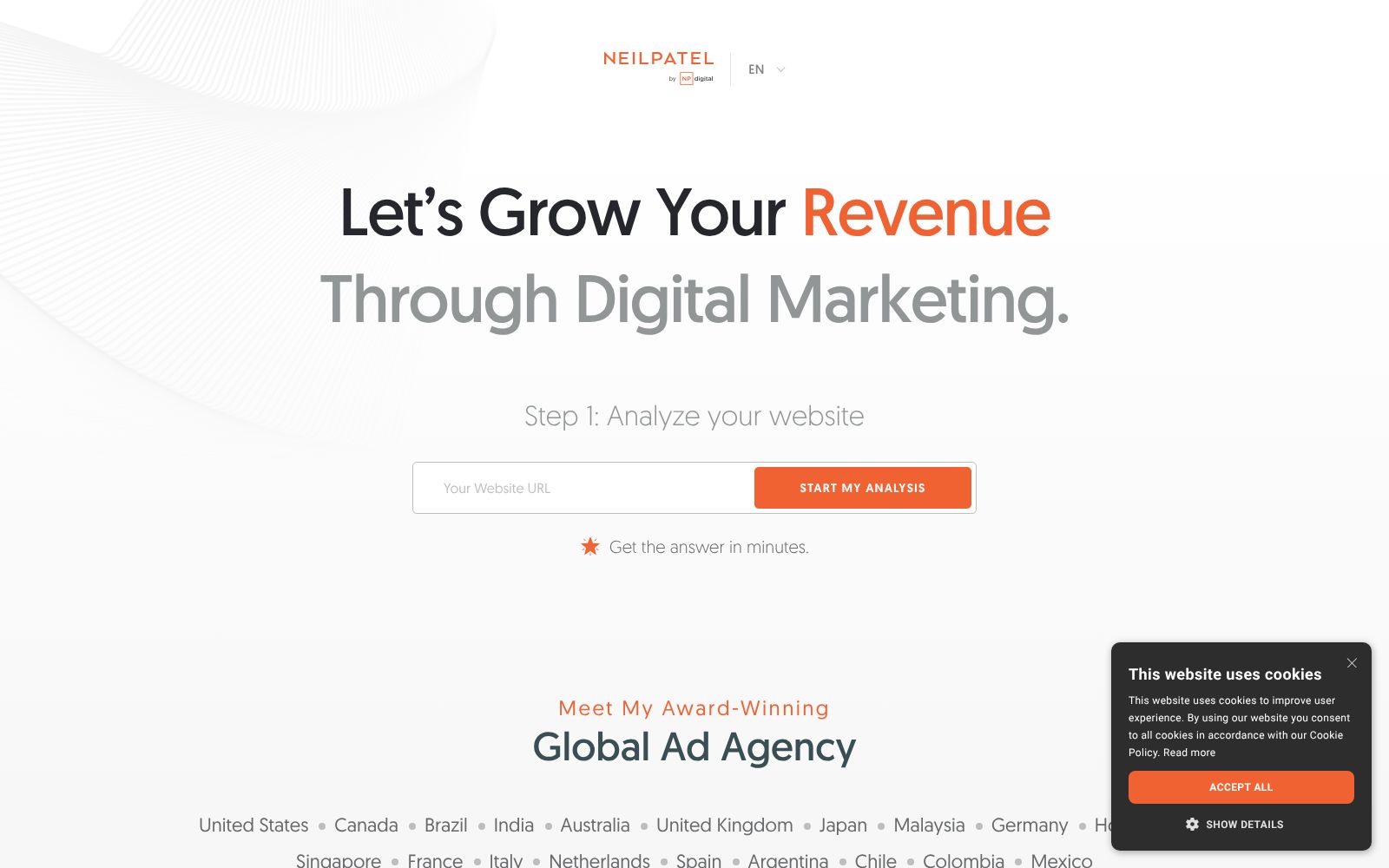 Screenshot of neilpatel.com at 10/13/2025