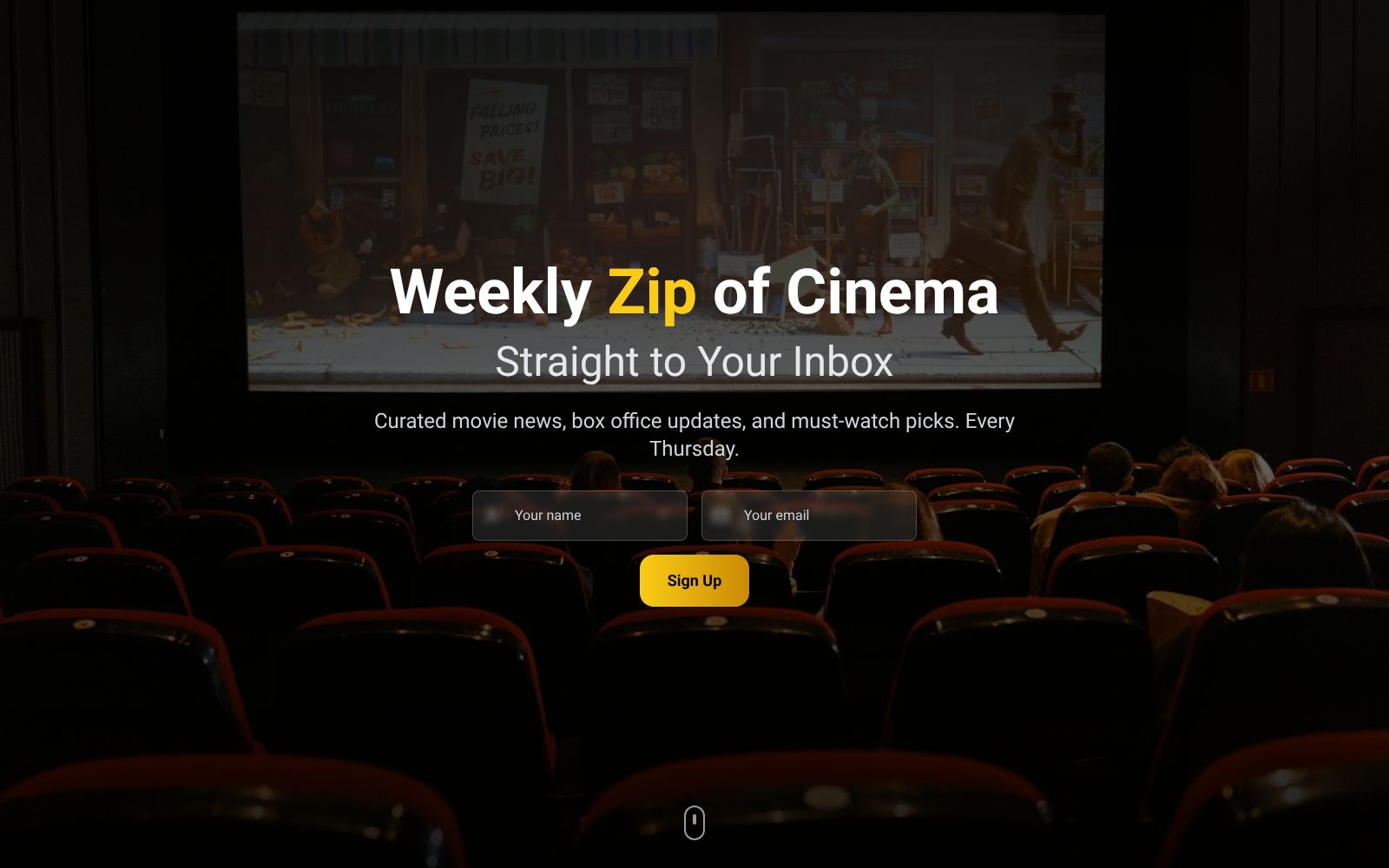 Screenshot of cinezip.com at 10/22/2025