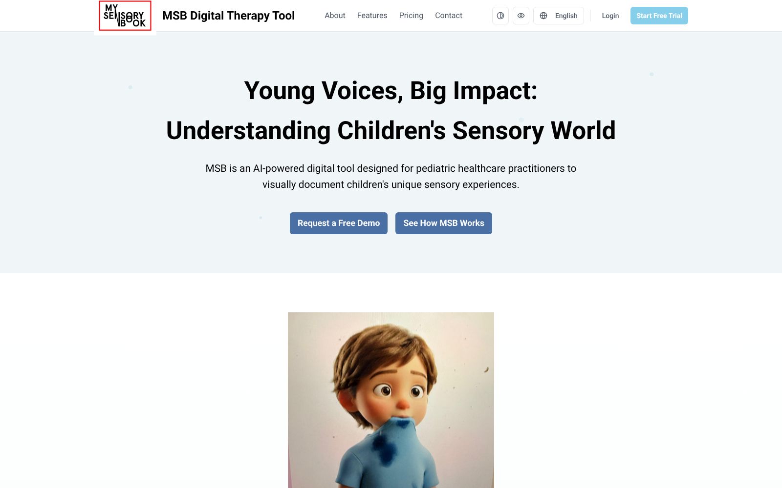 Screenshot of mysensorybook.com at 10/27/2025