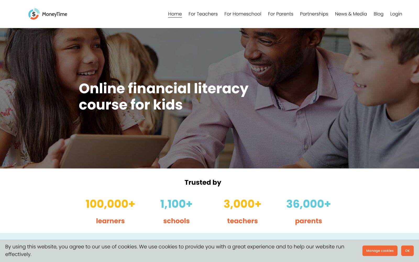 Screenshot of www.moneytimekids.com at 10/31/2025
