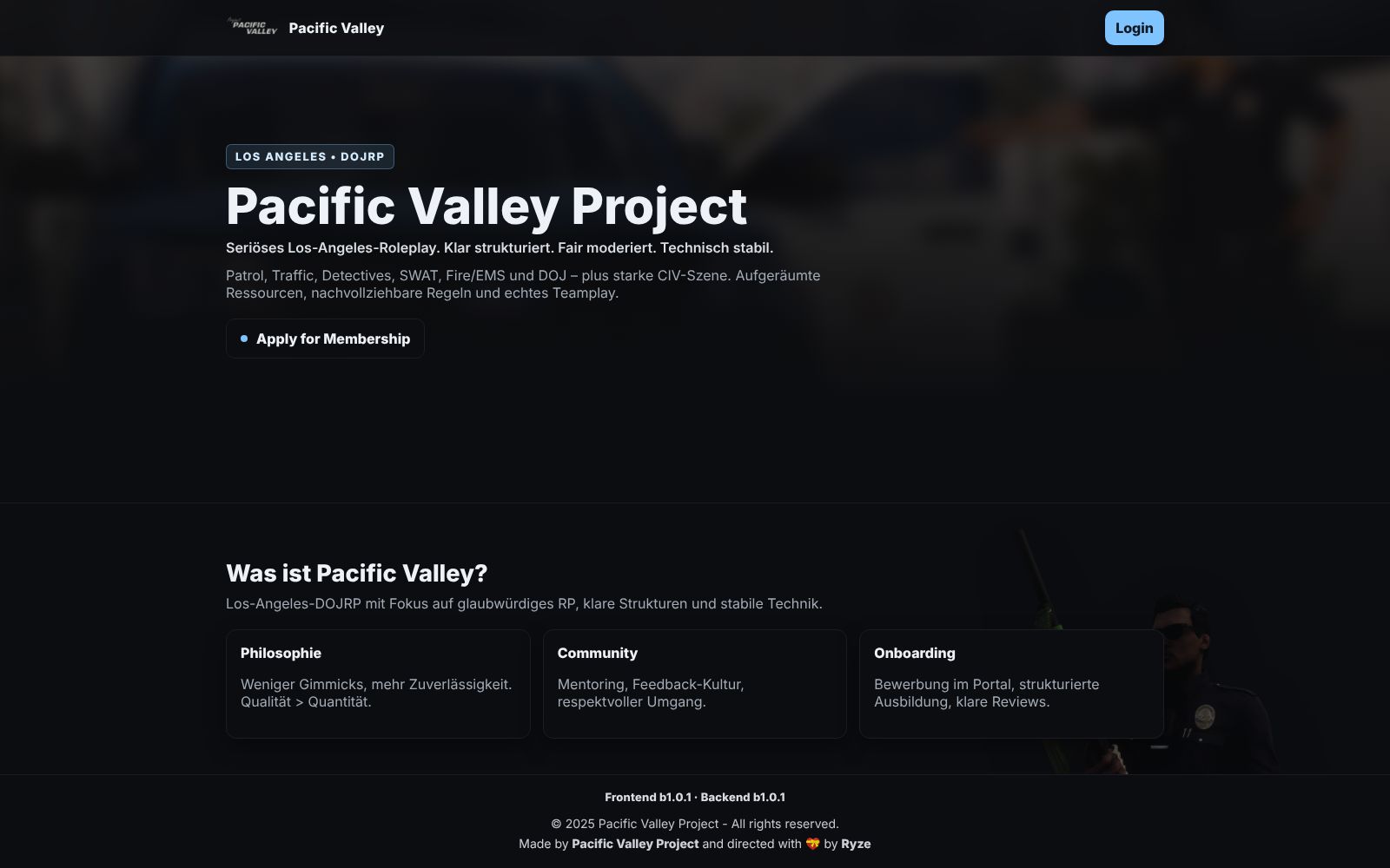 Screenshot of pacificvalley.org at 10/31/2025