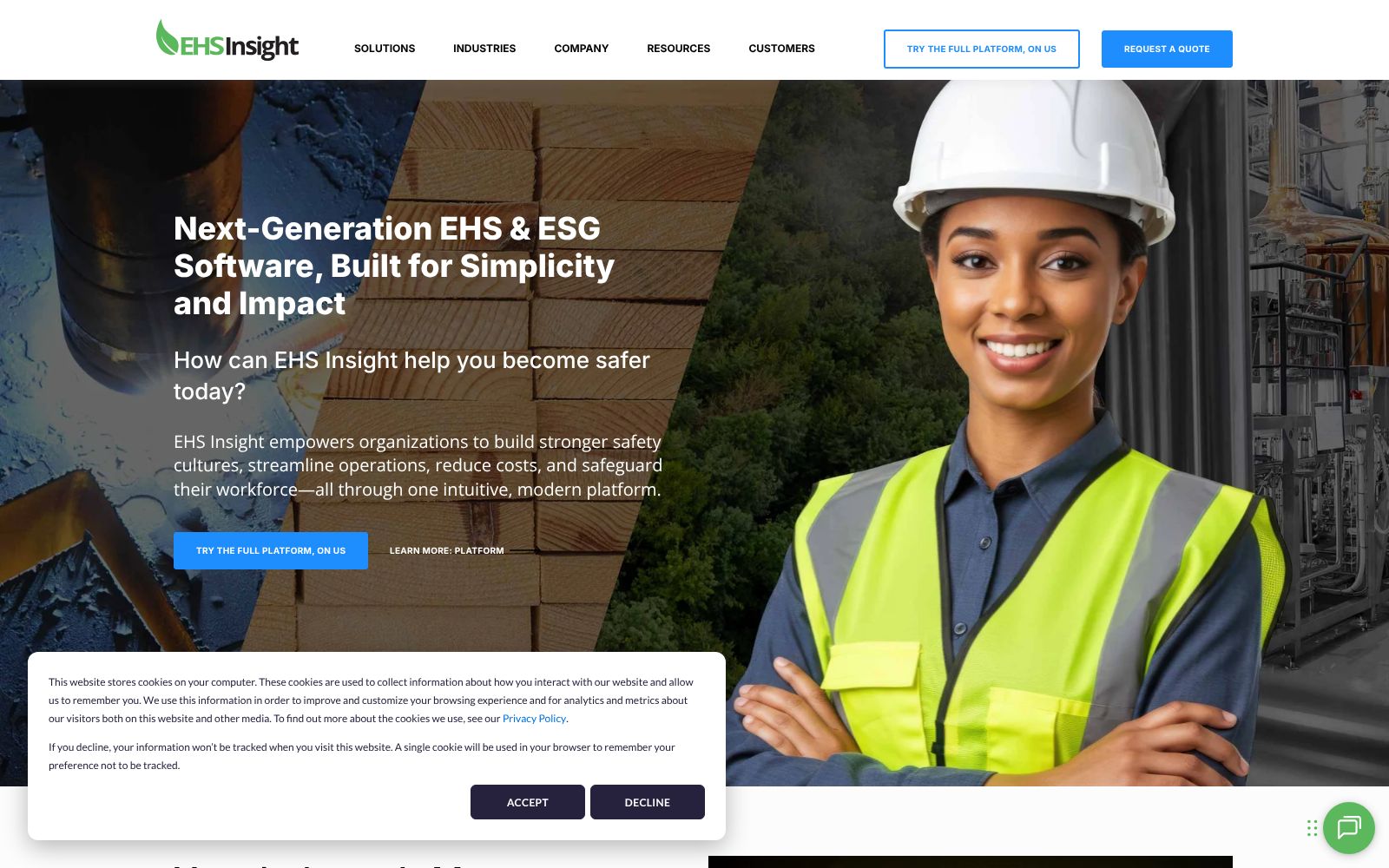 Screenshot of www.ehsinsight.com at 11/5/2025