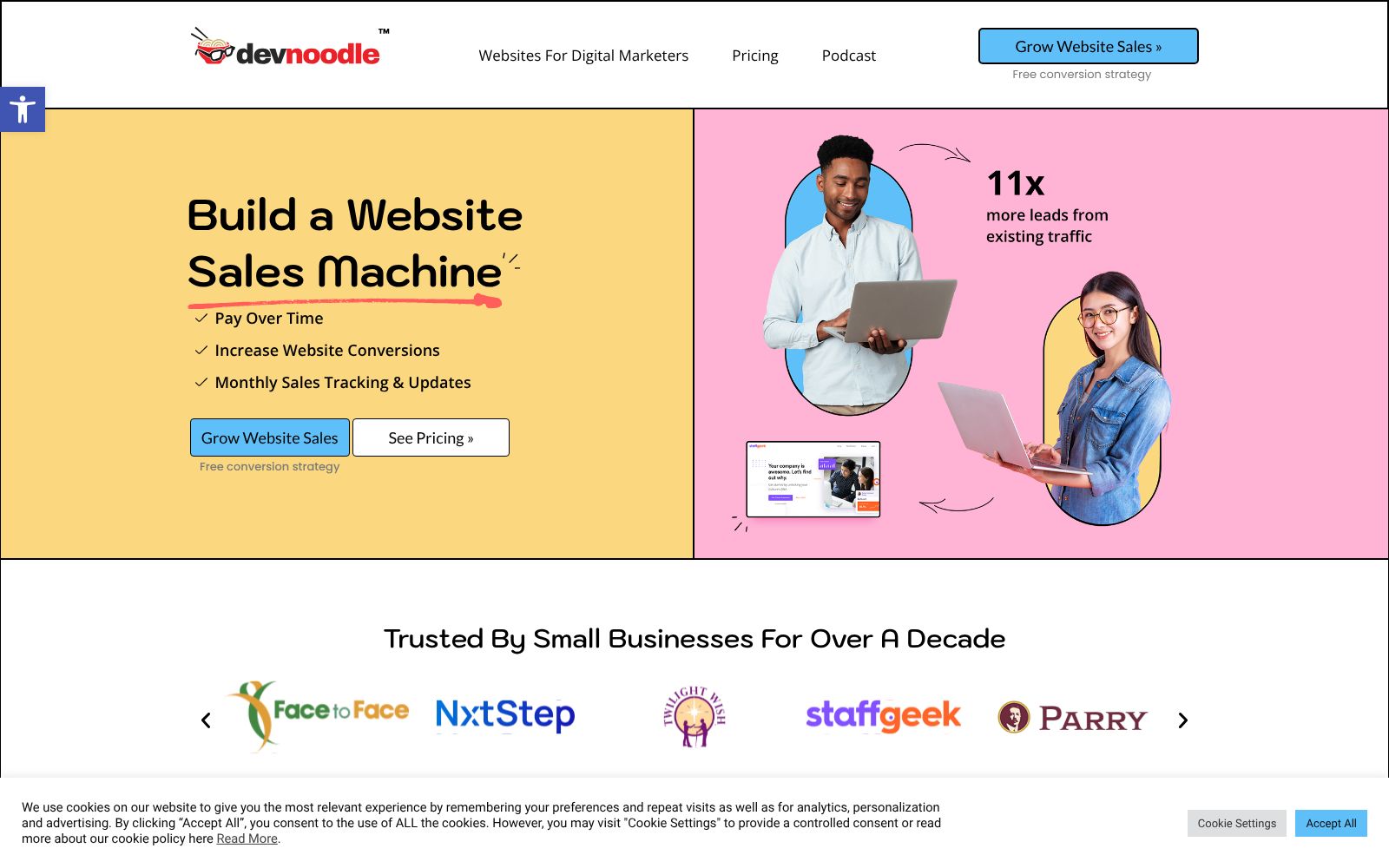 Screenshot of devnoodle.com at 11/17/2025