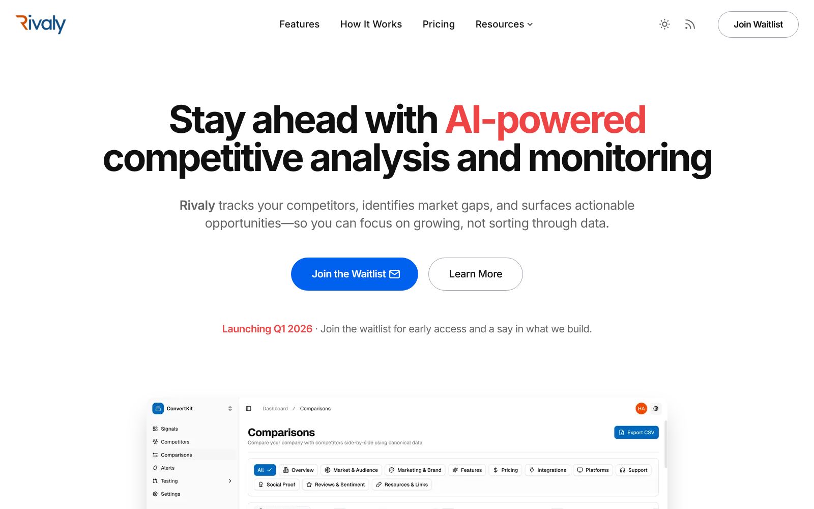 Screenshot of rivaly.io at 11/24/2025