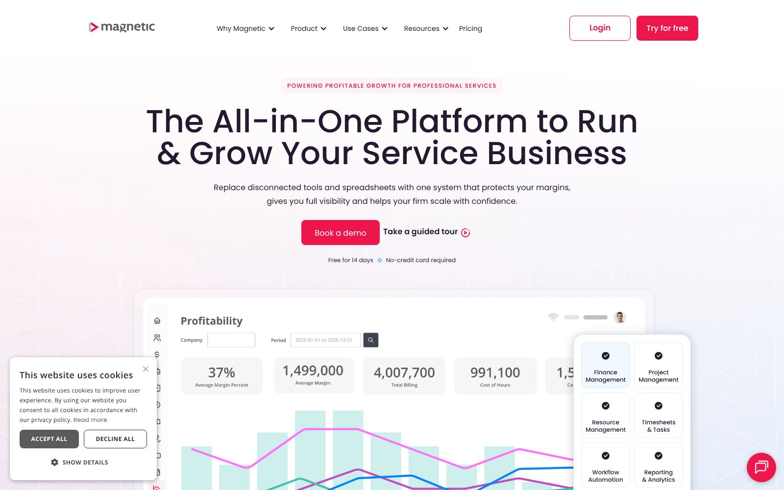 Screenshot of www.magnetic.app at 12/3/2025