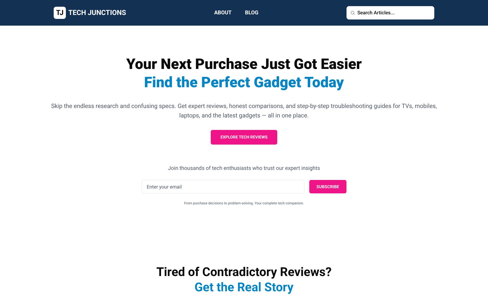 Screenshot of techjunctions.com at 12/19/2025