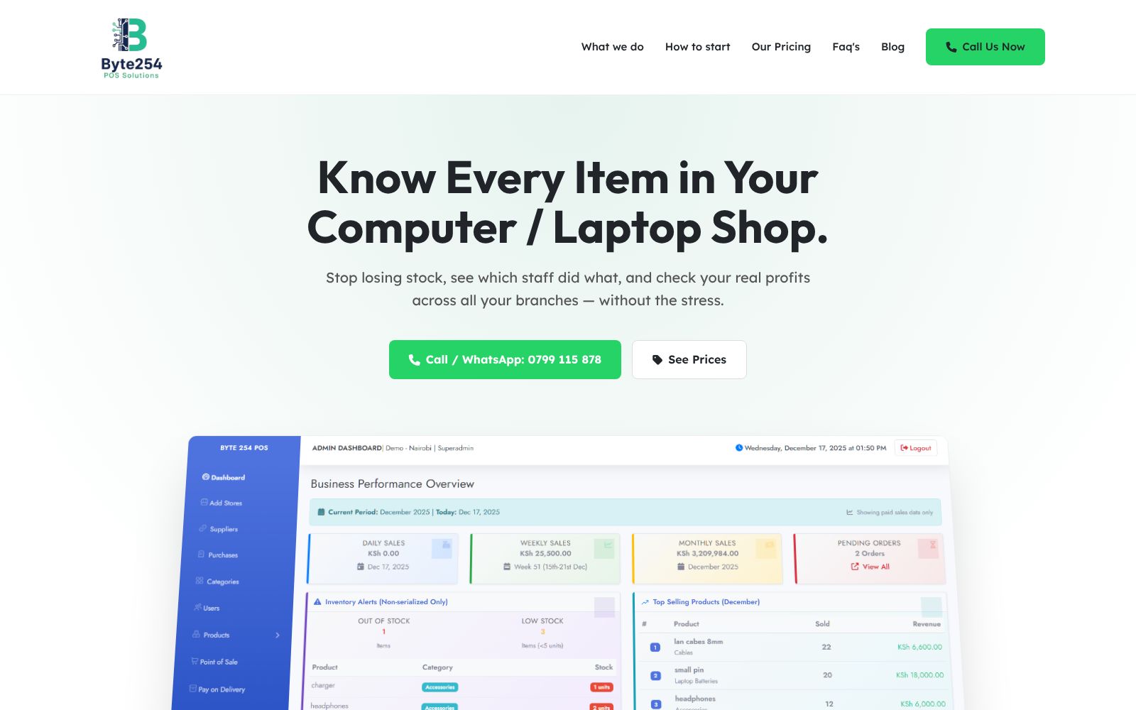 Screenshot of byte-254-pos.netlify.app at 12/29/2025