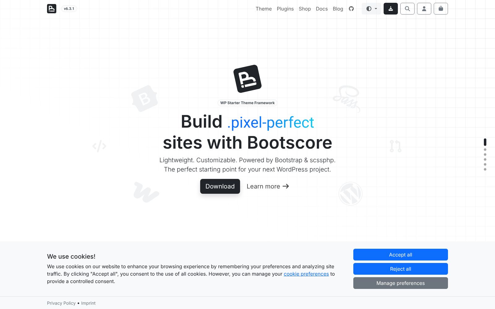Screenshot of staging.bootscore.me at 12/30/2025