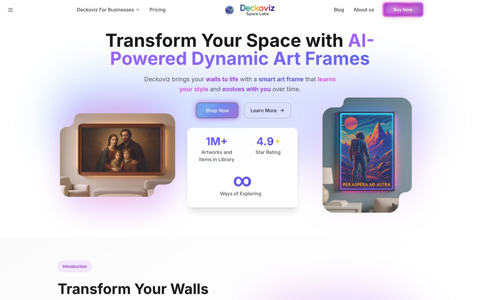 Screenshot of deckoviz.com at 12/31/2025