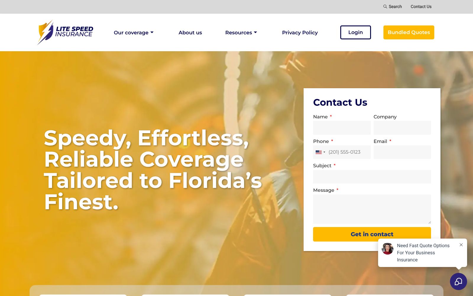 Screenshot of litespeedins.com at 12/31/2025