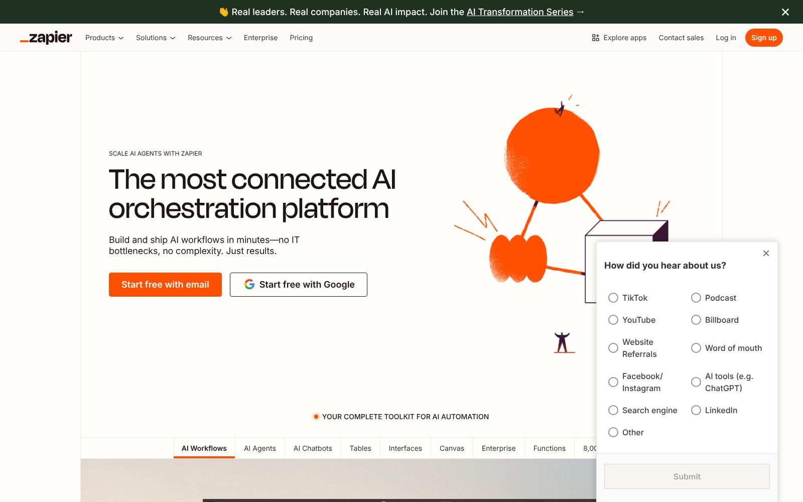 Screenshot of zapier.com at 1/6/2026