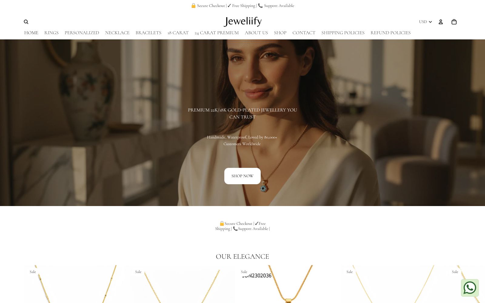 Screenshot of jeweliify.com at 1/20/2026