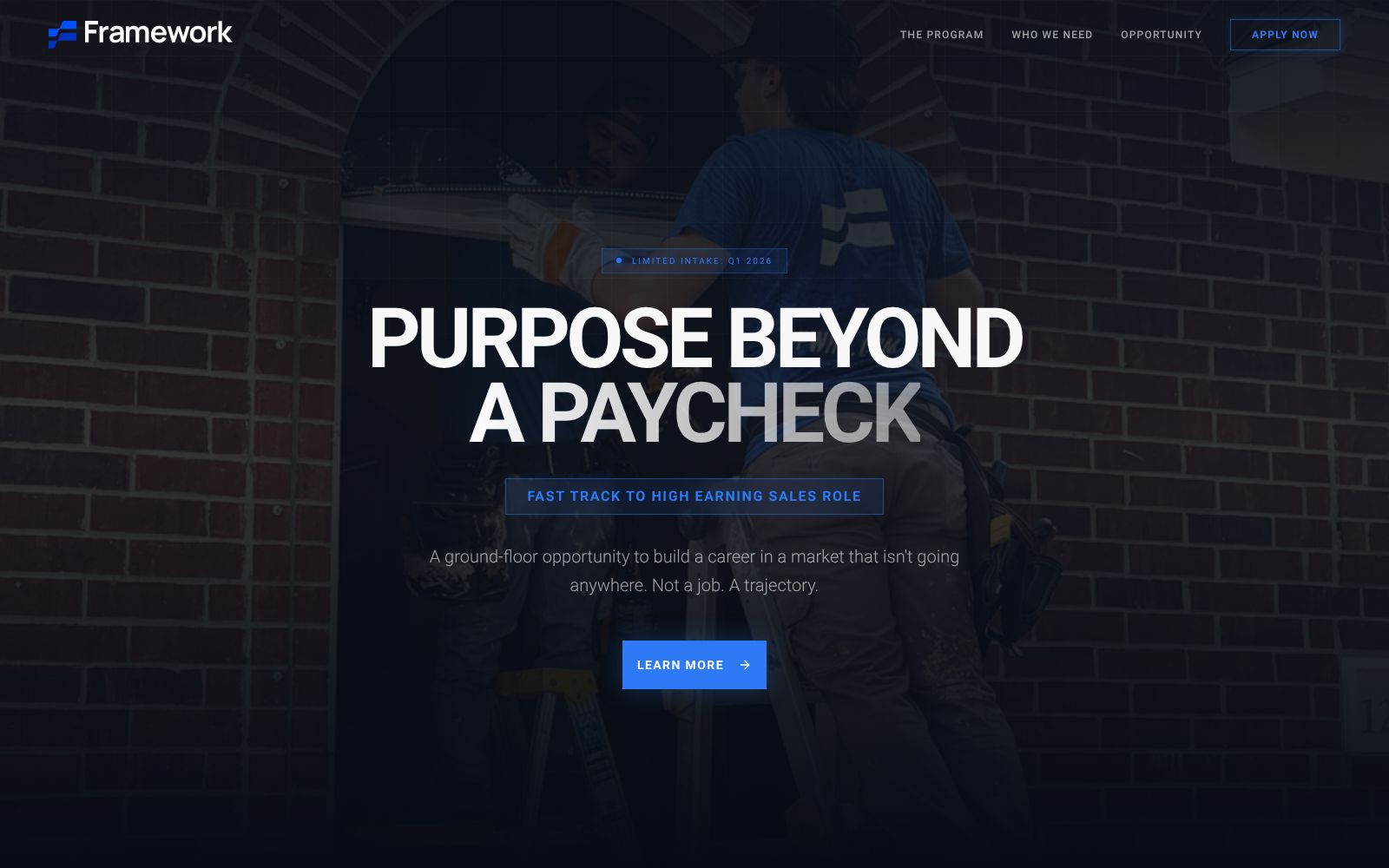 Screenshot of frameworkhiring.com at 1/21/2026