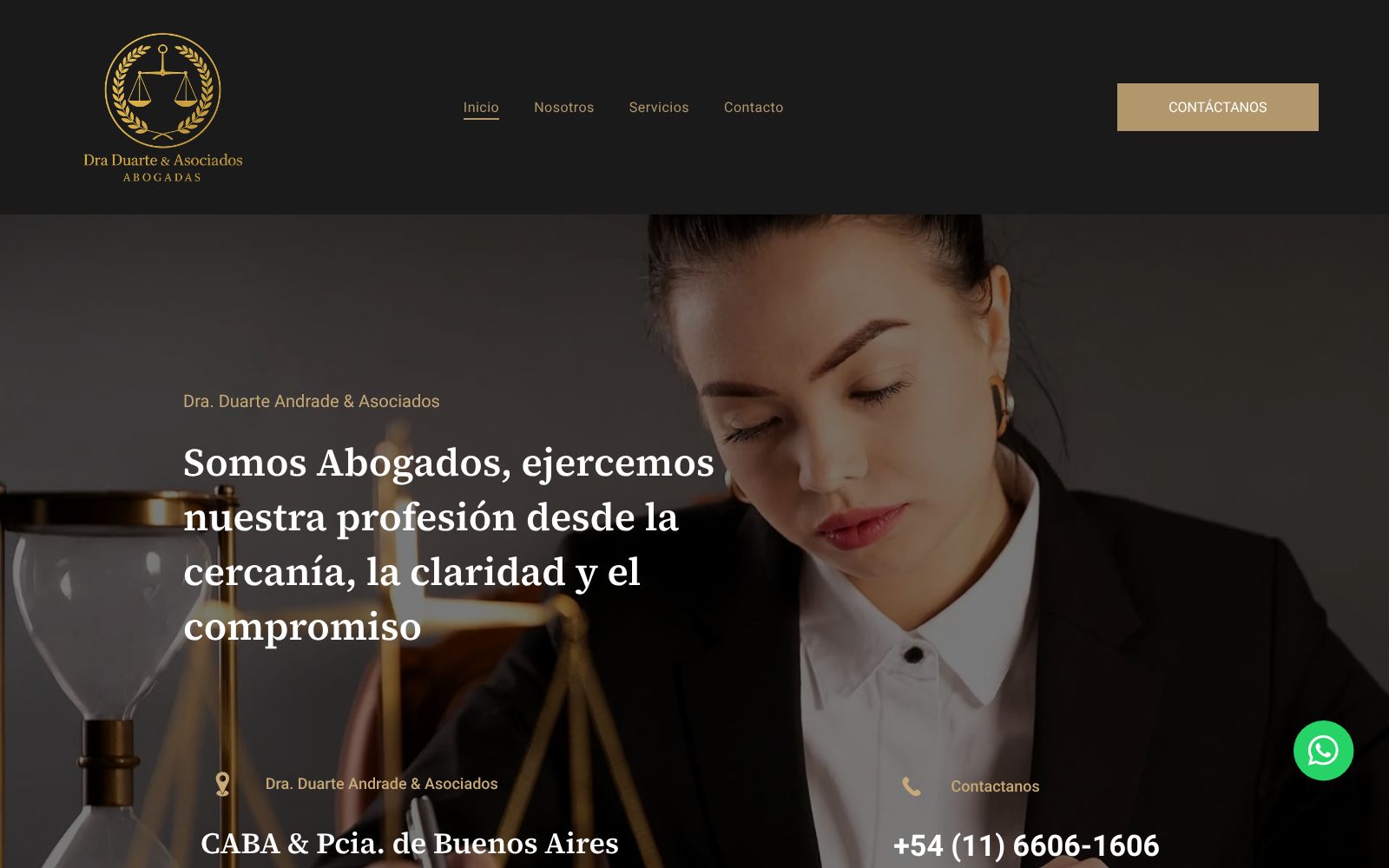 Screenshot of www.draduarteandrade.com.ar at 1/25/2026