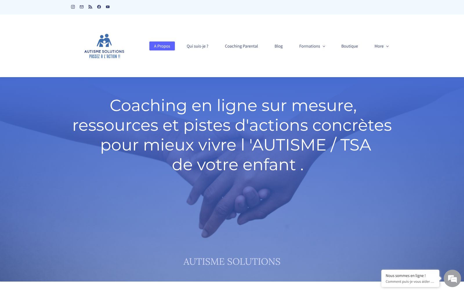 Screenshot of www.autisme-solutions.com at 1/27/2026