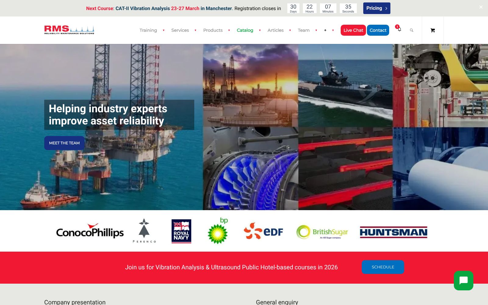 Screenshot of rms-reliability.com at 2/6/2026
