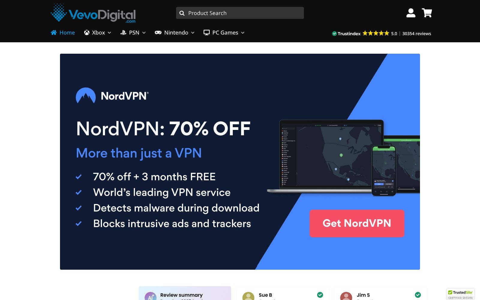 Screenshot of www.vevodigital.com at 2/8/2026