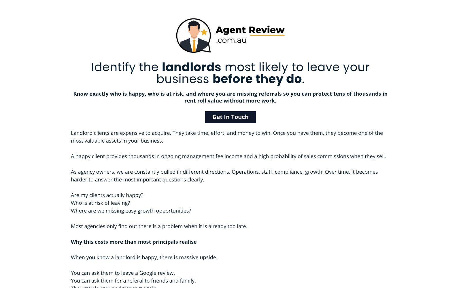 Screenshot of www.agentreview.com.au at 2/21/2026