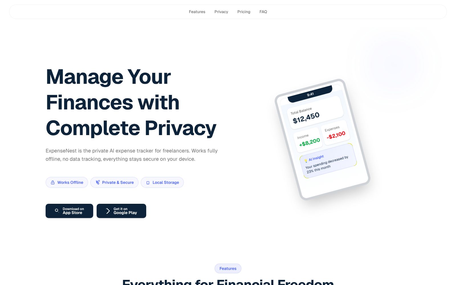 Screenshot of v0-expense-nest-landing-page-wr.vercel.app at 2/24/2026