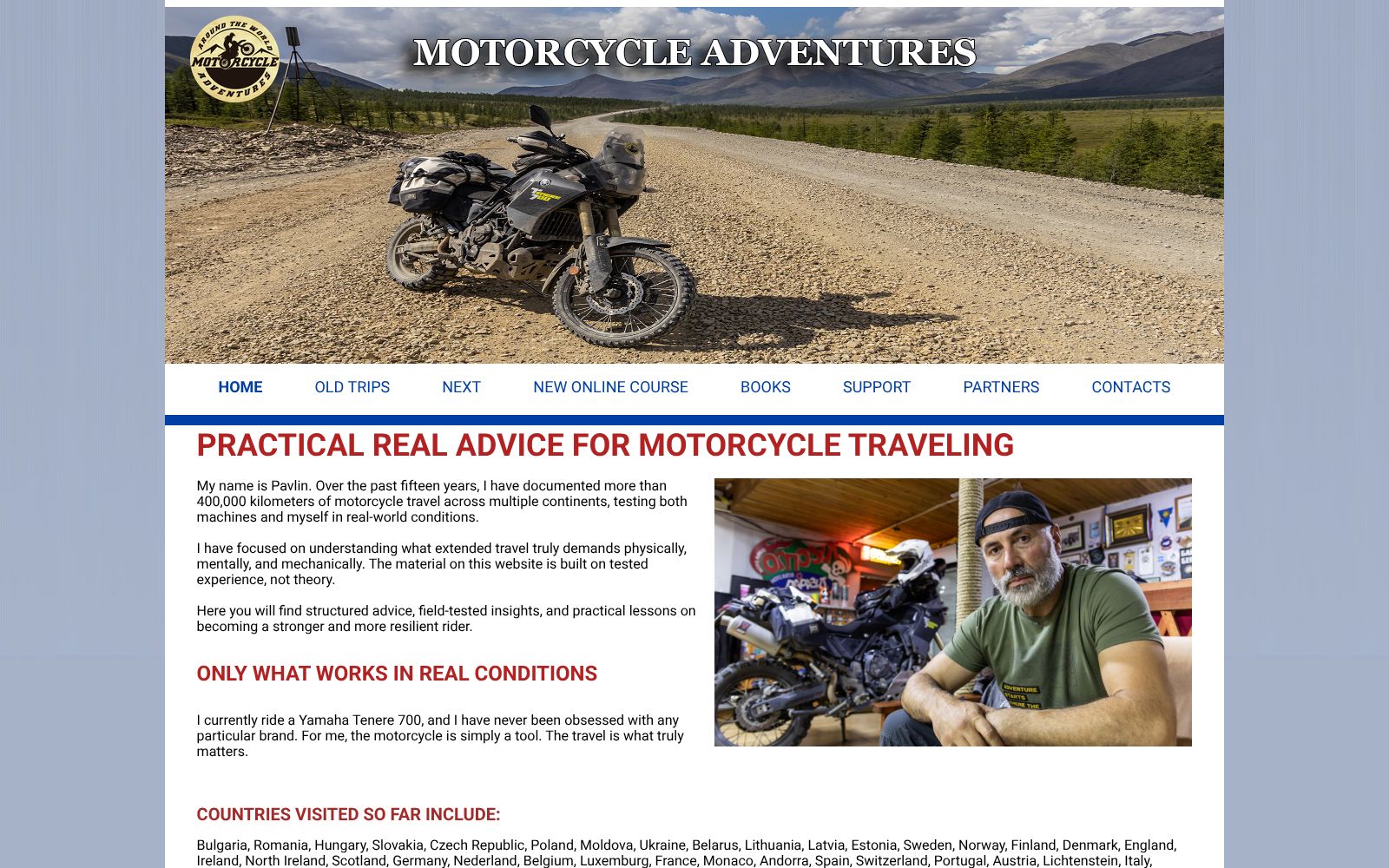 Screenshot of rtw-adventures.com at 3/23/2026