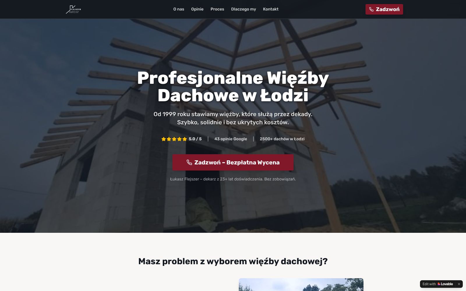 Screenshot of dach-hero-lodz.lovable.app at 3/28/2026